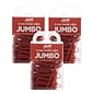 JAM Paper Jumbo Smooth Paper Clip, Red, 3/Pack (2183754B)