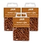 JAM Paper® Colored Standard Paper Clips, Small 1 Inch, Rose Gold Paperclips, 3 Packs of 100 (21832057B)