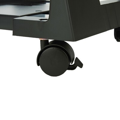 Mind Reader Small CPU Holder with Wheels, Adjustable Width Mobile Stand, Lockable Wheels, Black (TCPU-BLK)