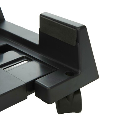 Mind Reader Small CPU Holder with Wheels, Adjustable Width Mobile Stand, Lockable Wheels, Black (TCPU-BLK)