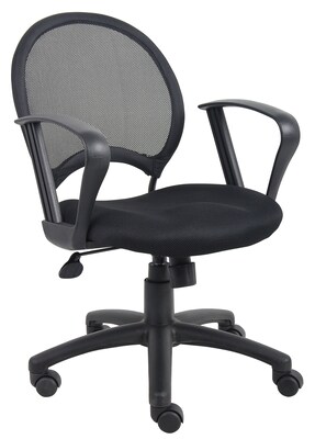 Boss Mesh Chair with Loop Arms, Black (B6217)