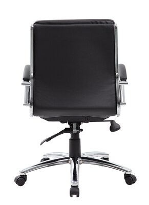 Boss CaresoftPlus Executive Series High Back Executive Chair with Metal Chrome Finish, Black (B9476-BK)