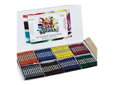 Color Splash Crayons, 800/Box (SC890)