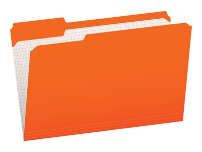 Pendaflex Two-Tone File Folder, 3-Tab, Legal Size, Orange, 100/Box (153 1/3 ORA)