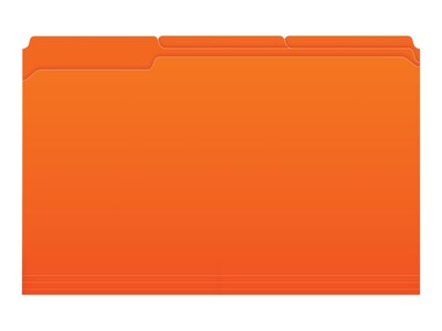 Pendaflex Two-Tone File Folder, 3-Tab, Legal Size, Orange, 100/Box (153 1/3 ORA)