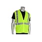 Protective Industrial Products Zipper Safety Vest, ANSI Class R2, Large, Hi-Vis Lime Yellow (302-MVG