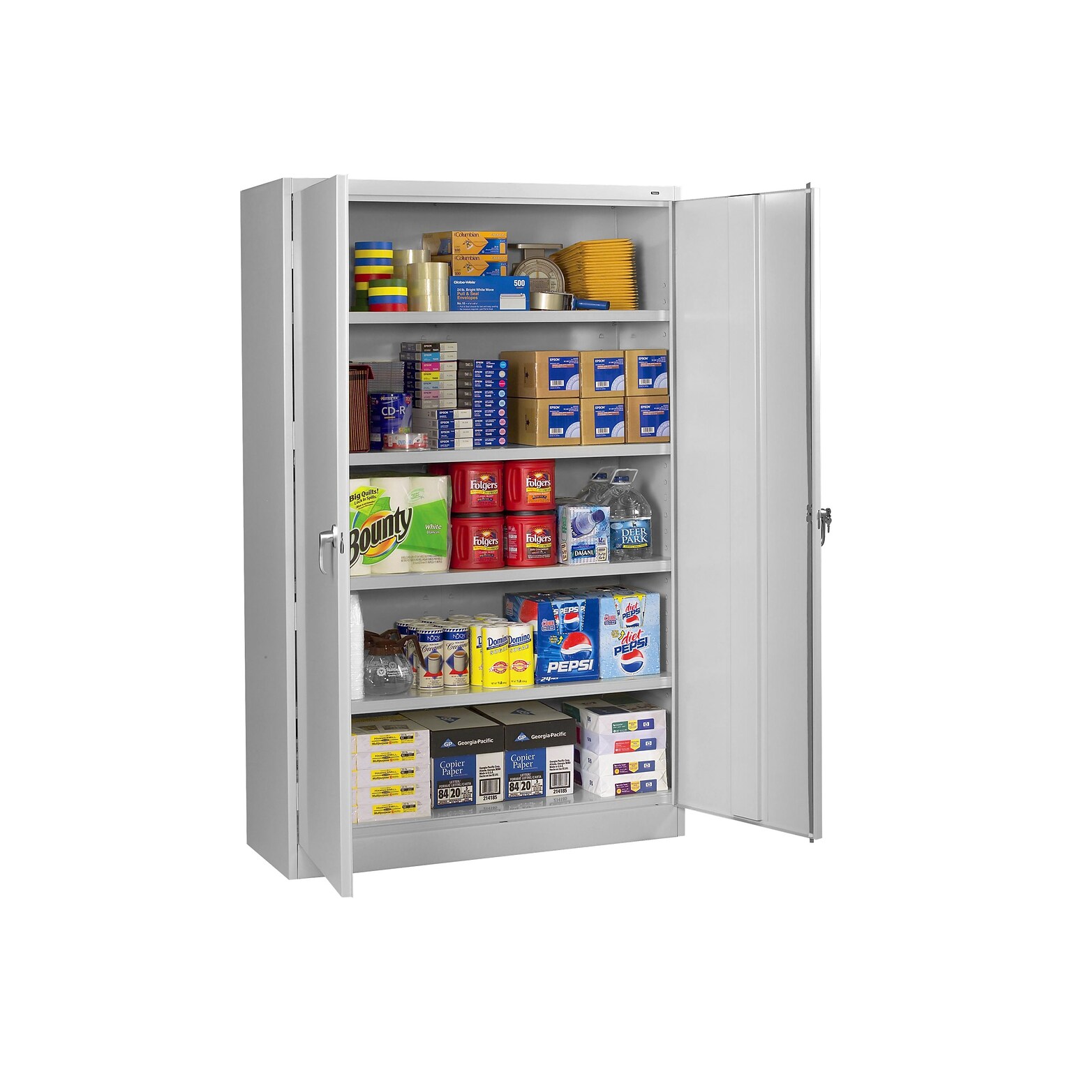 Tennsco Jumbo 78 Steel Storage Cabinet with 4 Shelves, Light Gray (J2478SU-LGY)