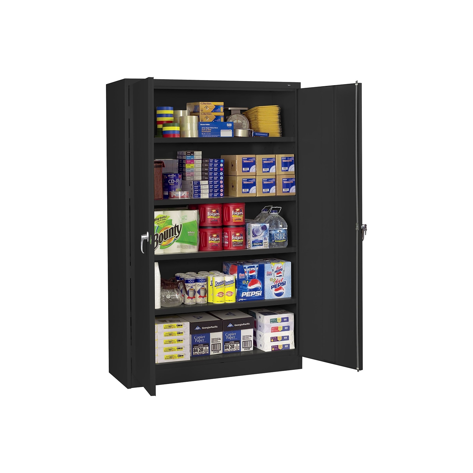 Tennsco Jumbo 78 Steel Storage Cabinet with 4 Shelves, Black (J2478SU-BLK)
