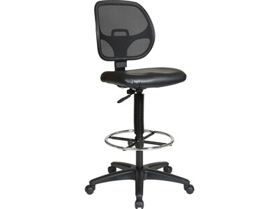 Office Star WorkSmart Mesh Back Vinyl Drafting Chair, Black (SDC2990V)