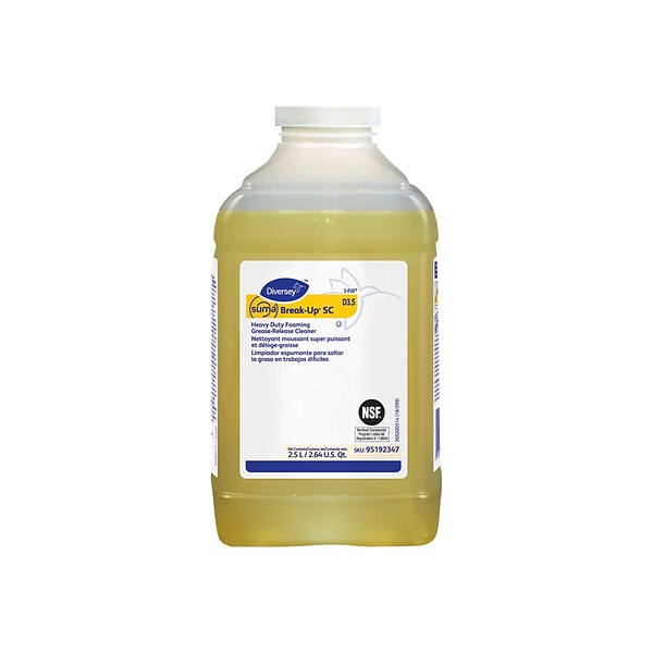 SUMA Break Up SC Multipurpose Cleaner for Diversey J-Fill, Surfactant, 2.5 L / 2.64 U.S. Qt., 2/Carton
