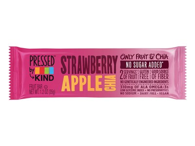 KIND Pressed Bar, Strawberry Apple Chia, 1.2 Oz., 12/Box (PHW24842)