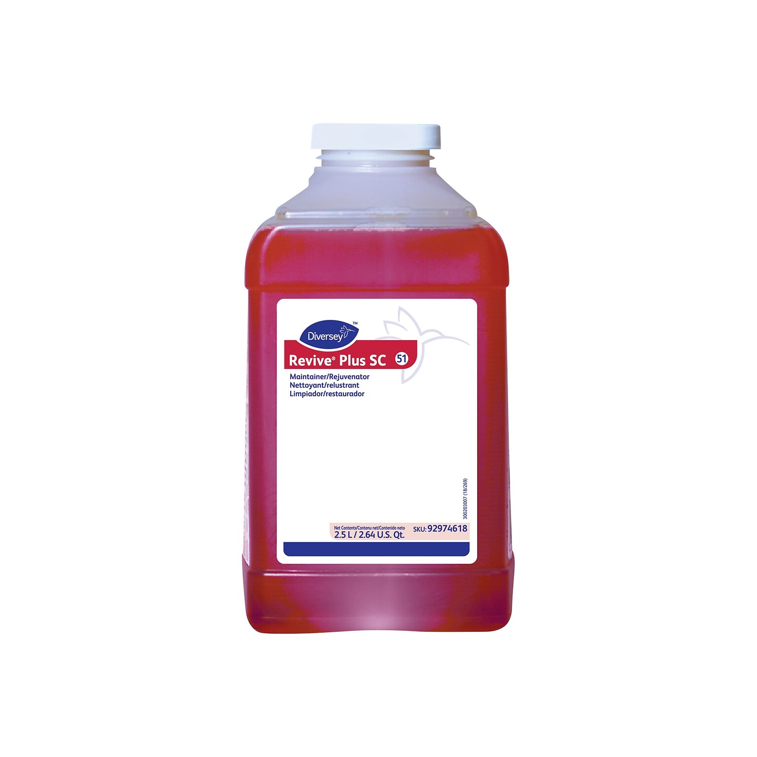 Revive Plus SC 51 Hard Floor Cleaner for Diversey J-Fill, Citrus, 2.5 L / 2.64 U.S. Qt., 2/Carton (92974618)