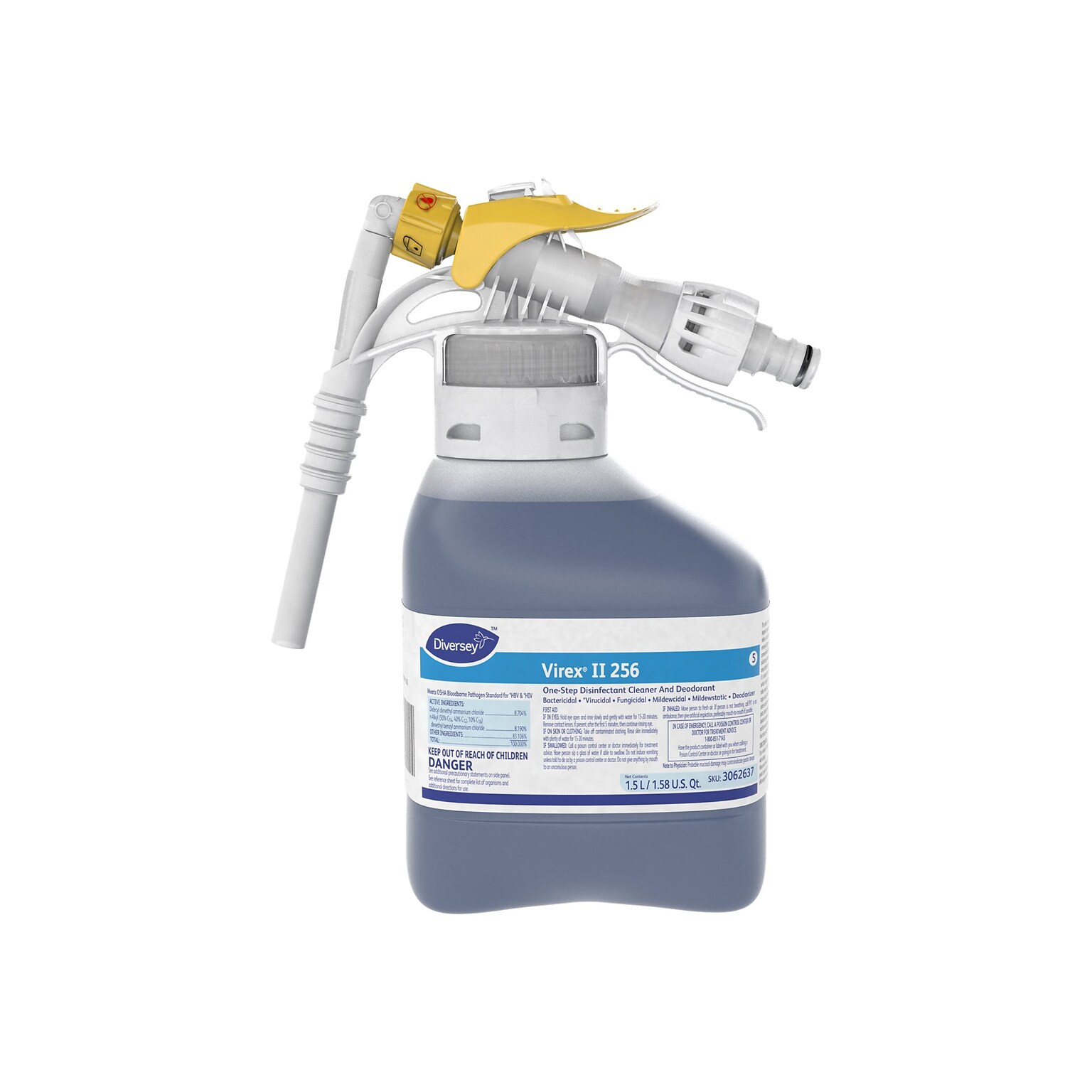 Virex II 256 Disinfectant for Diversey RTD, Minty, 1.5 L / 1.58 U.S. Qt., 2/Carton (3062637)