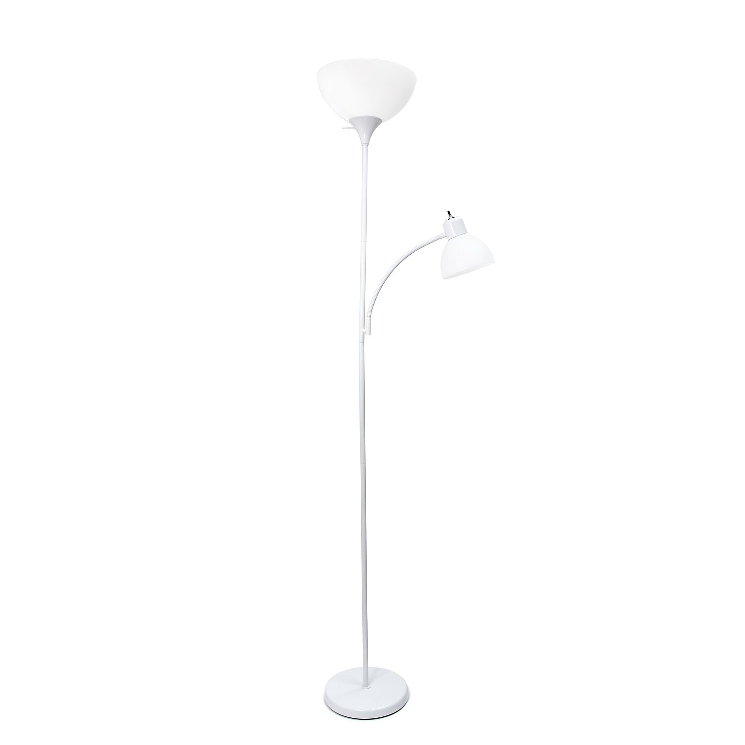 Simple Designs Incandescent Floor Lamp, White (LF2000-WHT)