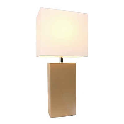 Elegant Designs Incandescent Leather Table Lamp, Beige (LT1025-BGE)