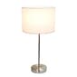 Simple Designs Incandescent Table Lamp, White (LT2040-WHT)