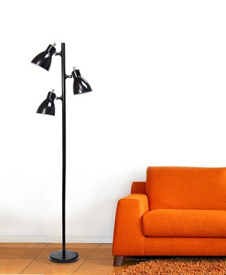 Simple Designs Incandescent Floor Lamp, Black (LF2007-BLK)