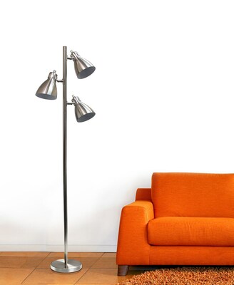 Simple Designs Incandescent Floor Lamp, Brushed Nickel (LF2007-BSN)