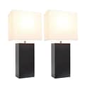 Elegant Designs Incandescent Leather Table Lamp Set, Brown (LC2000-BWN-2PK)