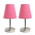 Simple Designs Incandescent Table Lamp Set, Pink (LT2013-PNK-2PK)