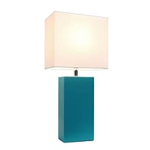 Elegant Designs Incandescent Leather Table Lamp, Teal (LT1025-TEL)