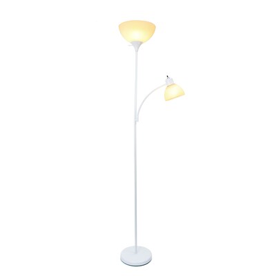 Simple Designs Incandescent Floor Lamp, White (LF2000-WHT)