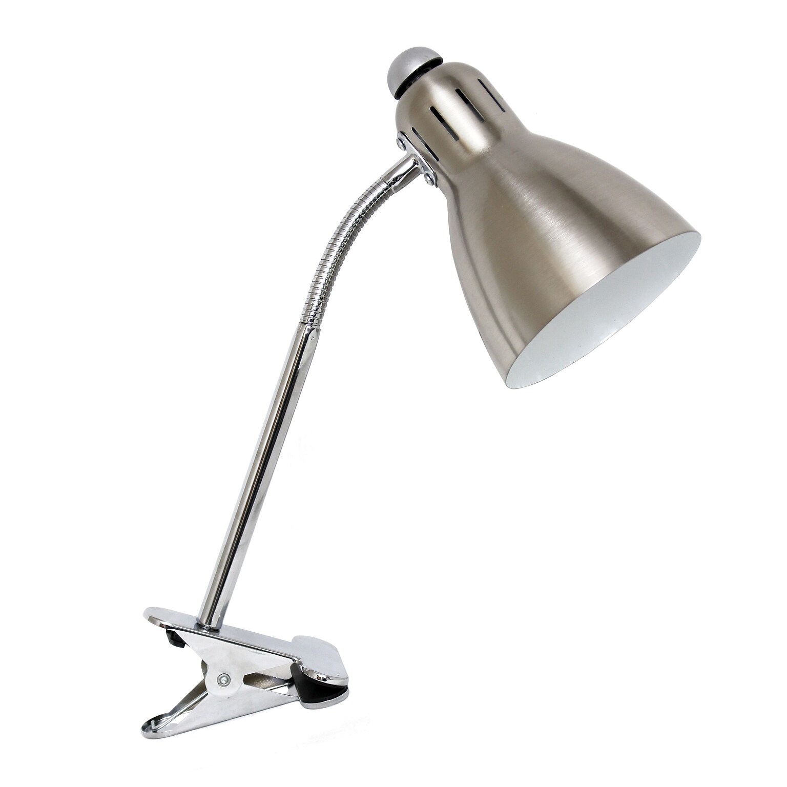 Simple Designs Incandescent Desk Lamp, Brushed Nickel (LD2016-BSN)