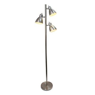 Simple Designs Incandescent Floor Lamp, Brushed Nickel (LF2007-BSN)