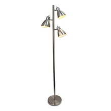 Simple Designs Incandescent Floor Lamp, Brushed Nickel (LF2007-BSN)