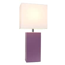 Elegant Designs Incandescent Leather Table Lamp, Purple (LT1025-PRP)