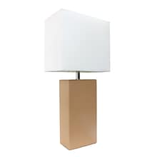 Elegant Designs Incandescent Leather Table Lamp, Beige (LT1025-BGE)