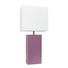 Elegant Designs Incandescent Leather Table Lamp, Purple (LT1025-PRP)