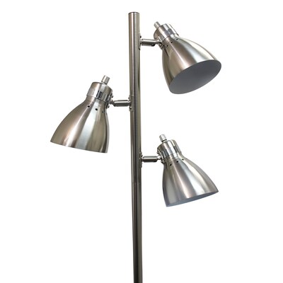 Simple Designs Incandescent Floor Lamp, Brushed Nickel (LF2007-BSN)