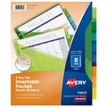 Avery Big Tab Insertable Plastic Dividers, 8 Tab, Multicolor, 24 Sets/Carton (11903)