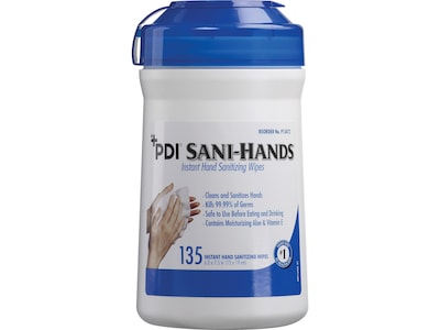 Sani-Hands Hand Sanitizer Wipes, 135/Pack, 12 Packs/Carton (P13472)