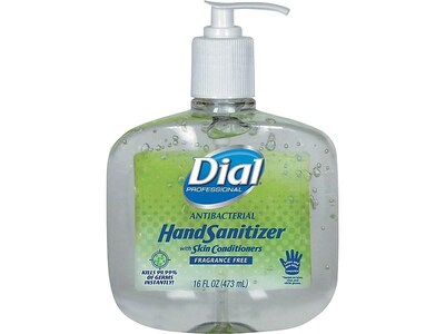 Dial Professional Antibacterial 16 oz. Gel Hand Sanitizers, 8/Carton (00213)