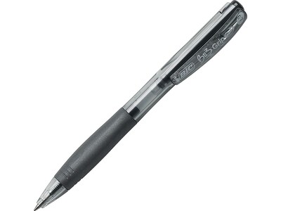BIC BU3 Retractable Gel Pens, Medium Point, Black Ink, Dozen (RBU311-BLK)
