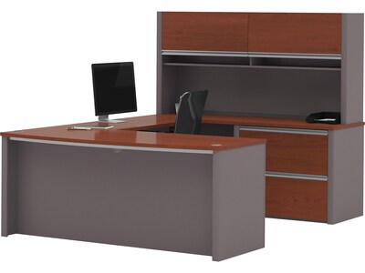 bestar Connexion 71 U-Shaped Desk, Bordeaux/Slate (93863-39)