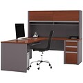 bestar Connexion 71 L-Shaped Desk, Bordeaux/Slate (93859-39)