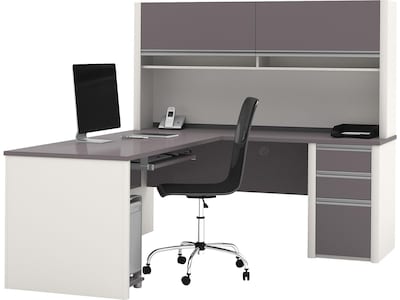 Bestar Connexion 71 L-Shaped Desk, Slate/Sandstone (93859-59)