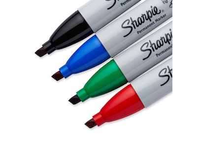 Sharpie Permanent Marker, Chisel Tip, Assorted, 4/Set (38254PP/2184826)
