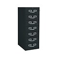 Tennsco 7-Drawer Vertical File Cabinet, Locking, Specialty, Black, 28 (CF-846-BLK)