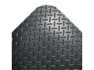 Crown Industrial Deck Plate Anti-Fatigue Floor Mat, 24" x 36", Black (CWNCD0023DB)