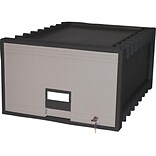 Storex Stackable Storage Drawer, Black/Gray (61155U01C)