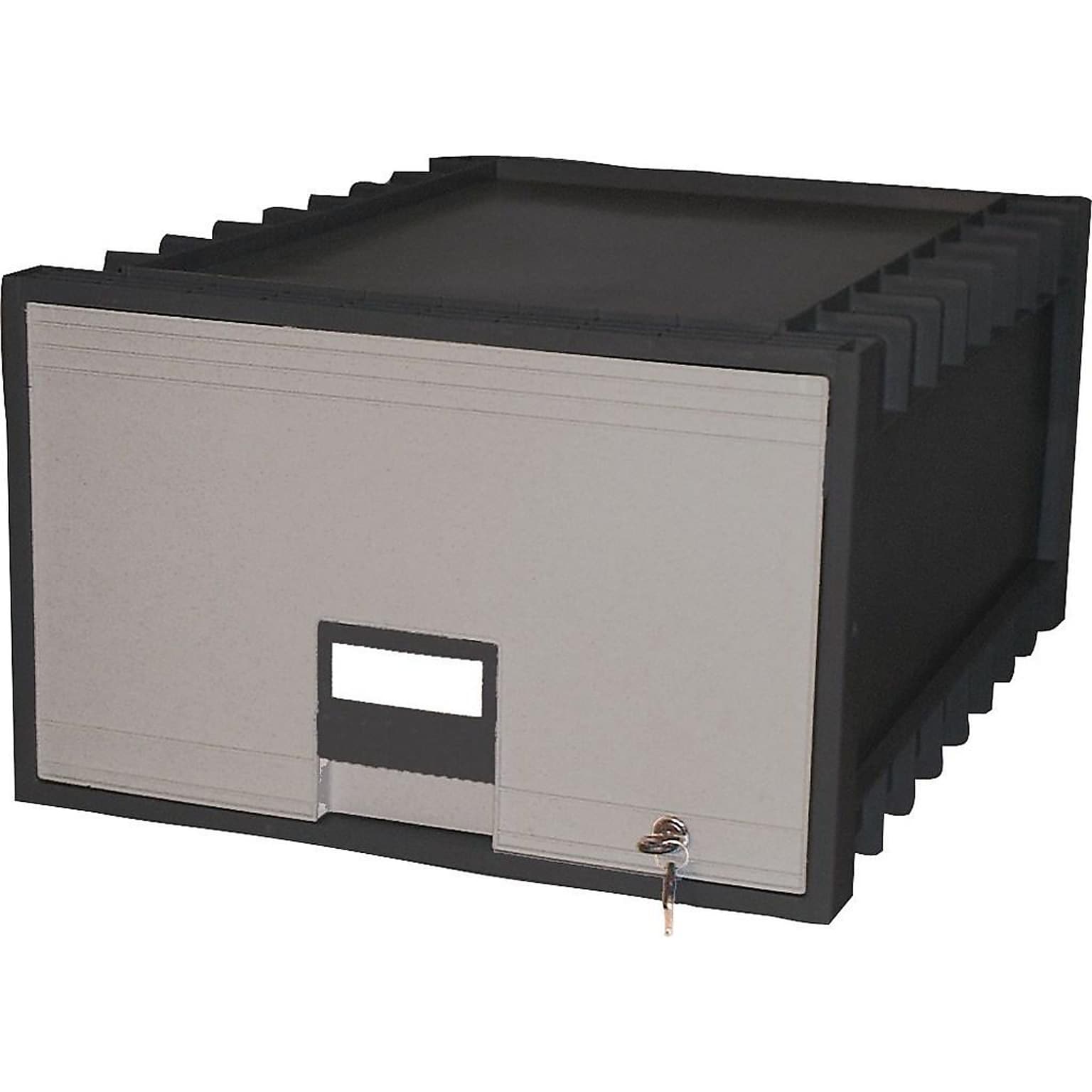 Storex Stackable Storage Drawer, Black/Gray (61155U01C)