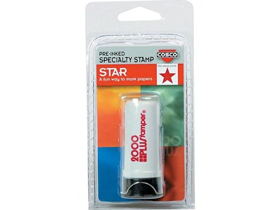 Accu-Stamp Pre-Inked Stamp, Star, Red Ink, 5/8" (030726)
