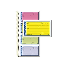 Adams High Impact Phone Message Pad, 5.25 x 11, Wide Ruled, Blue/Yellow/Green/Pink, 50 Sheets/Pad