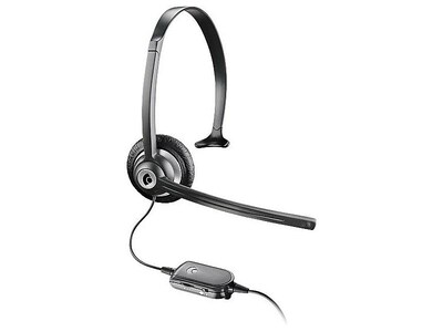 Plantronics M214C Noise-Canceling Phone Headset, Over-The-Head, Black (69056-16)