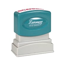 Xstamper ECO-GREEN Pre-Inked Stamp, Scanned, Red Ink (036049)