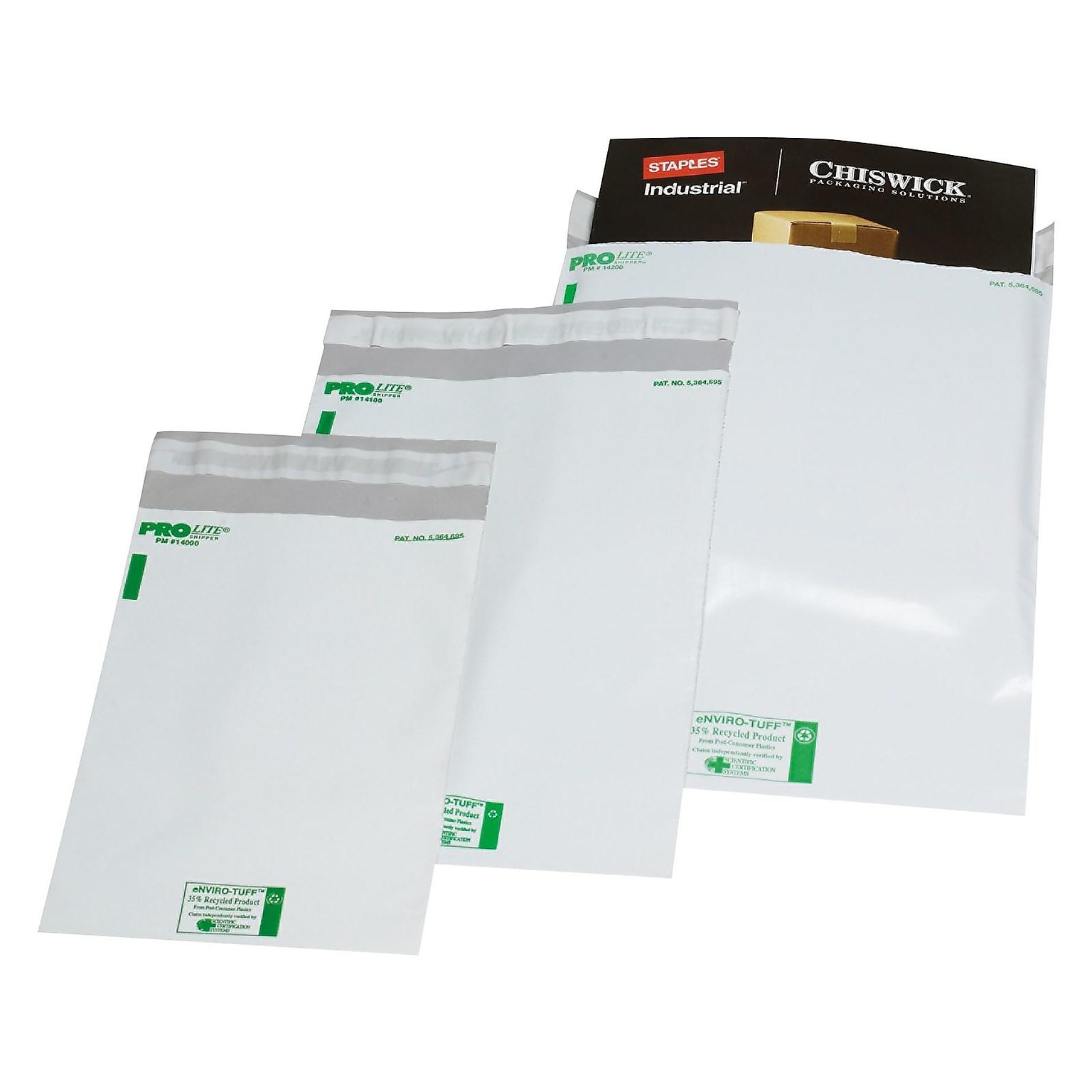 Poly Pak America Peel & Seal Poly Mailers, 14 x 17, White, 100/Pack (5175)
